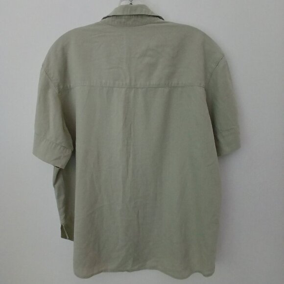 Abercrombie & Fitch Pistachio Linen Blend Button Down Shirt Sz M - Picture 2 of 5